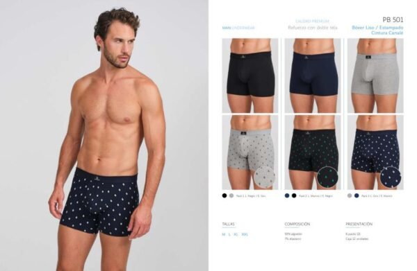 Pack 2 bóxer D Algodon cotó PB 501
